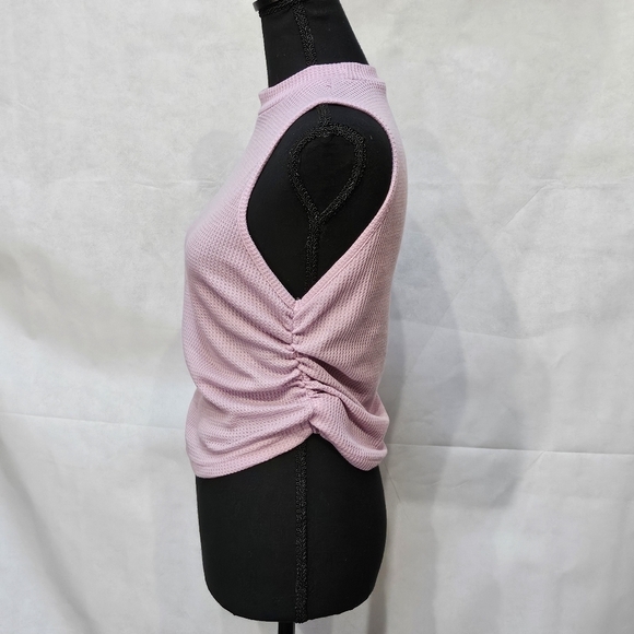 Shein Curve Light Purple Scrunch Side Cropped Halter Top Size 0XL - Picture 3 of 7